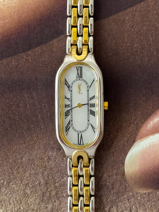 RARE 1990s Vintage Yves Saint Laurent Two-tone Ladies Watch (YSL)