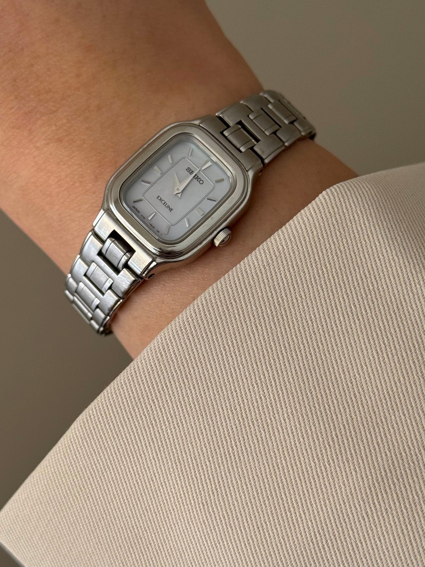 Vintage Silver Watch With Square Face