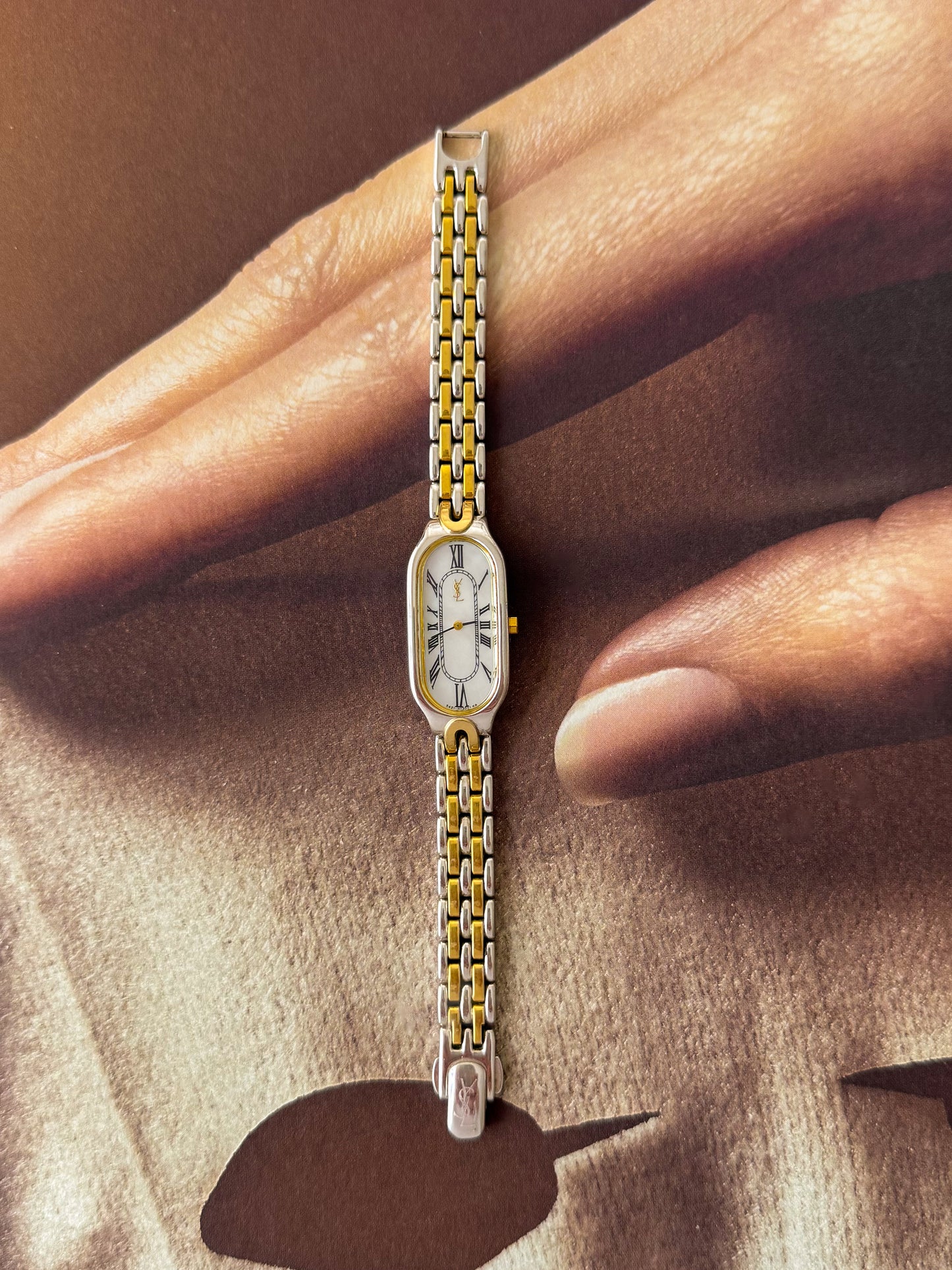 RARE 1990s Vintage Yves Saint Laurent Two-tone Ladies Watch (YSL)