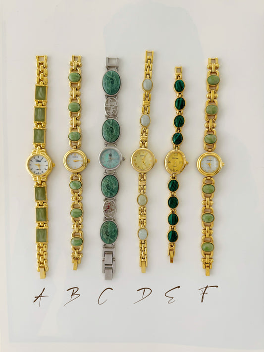 Vintage Green Gemstone Watches - choose your option