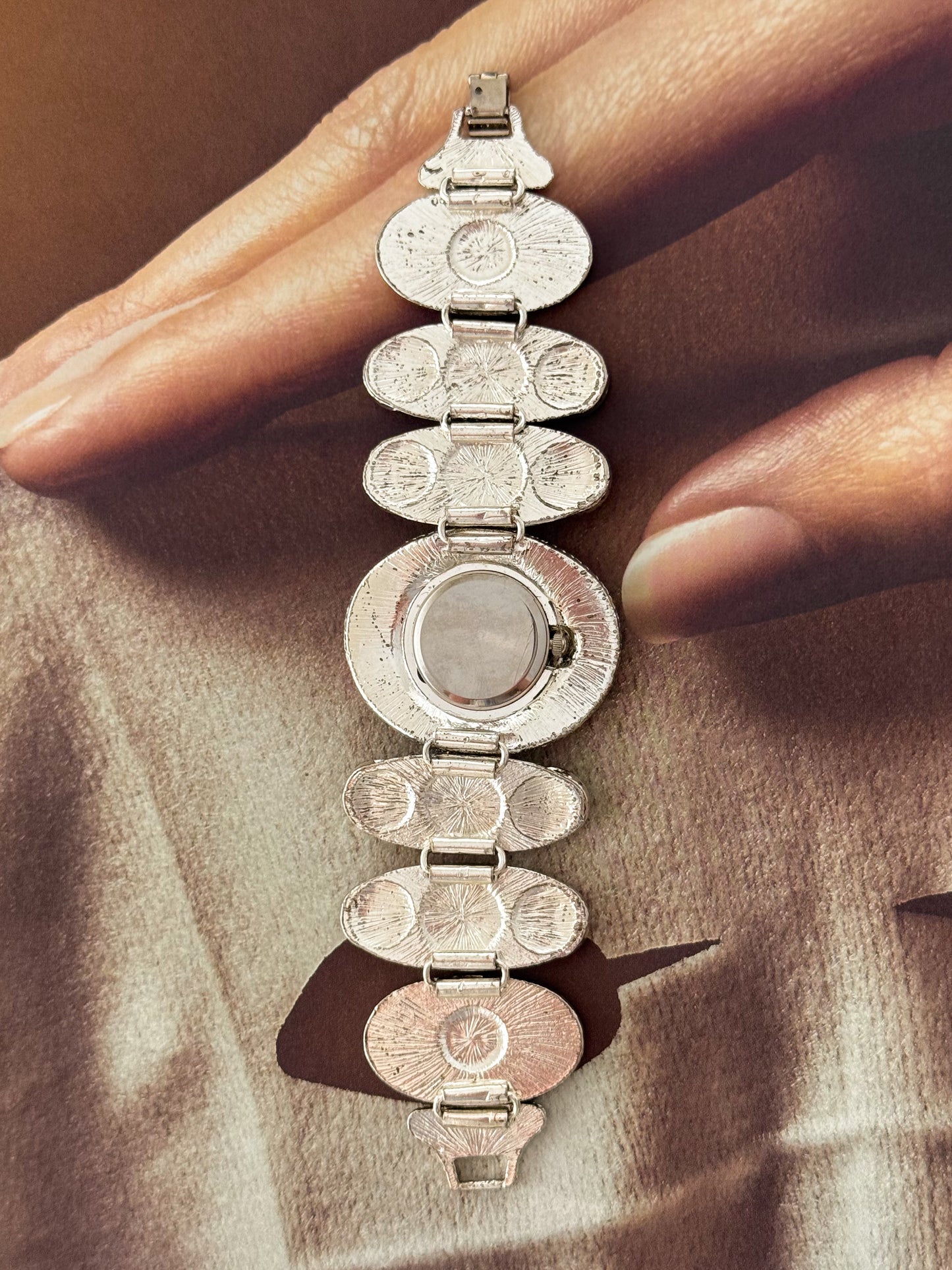 Maximalist Vintage Silver Watch With Natural Abalone