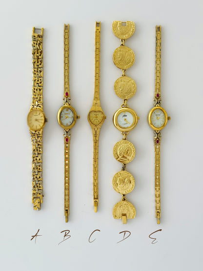 Vintage Gold/Ruby Stones Watches - choose your option
