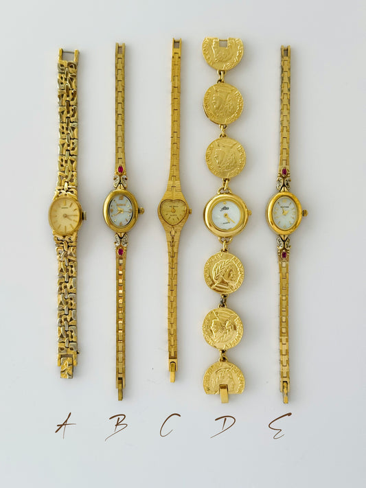 Vintage Gold/Ruby Stones Watches - choose your option