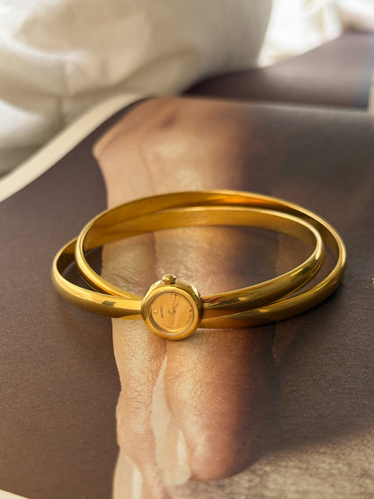 Extremely Rare Vintage Gold Seiko Double Bangle Watch