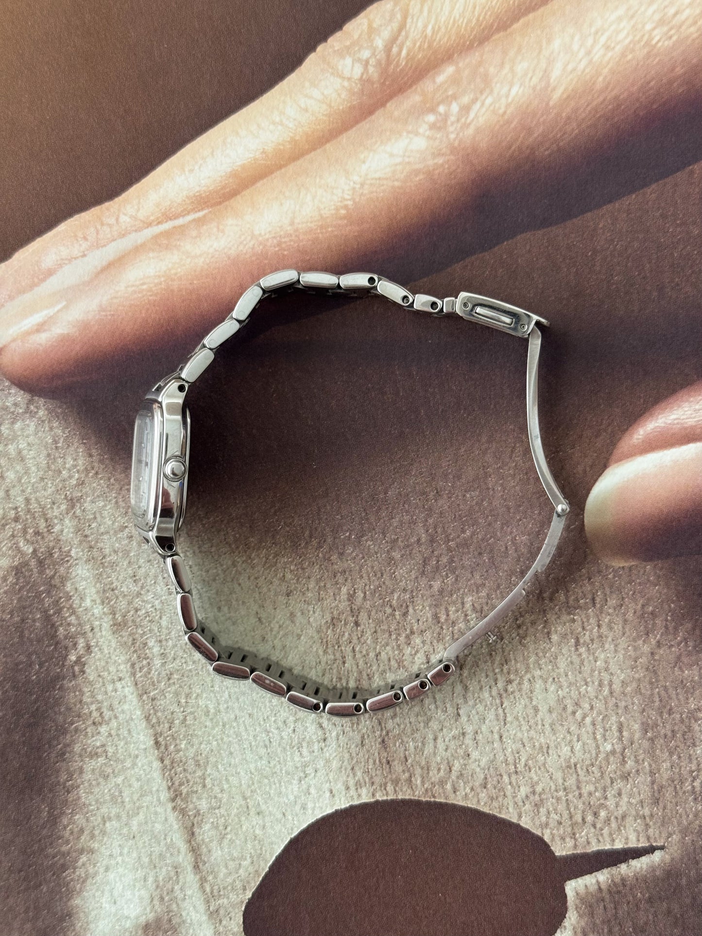 Vintage Silver Watch With Square Face