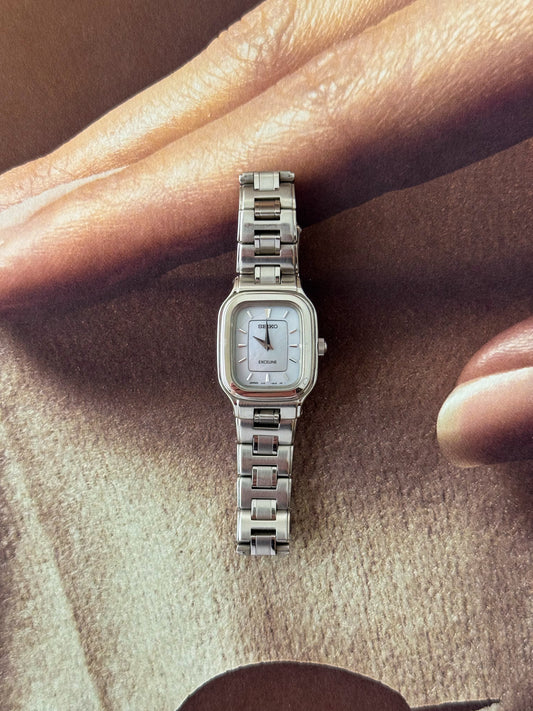 Vintage Silver Watch With Square Face