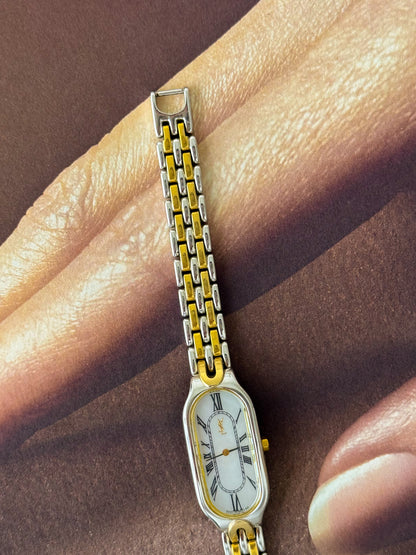 RARE 1990s Vintage Yves Saint Laurent Two-tone Ladies Watch (YSL)