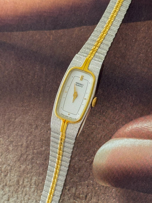 Vintage 1980s Two-tone Cocktail Seiko Watch