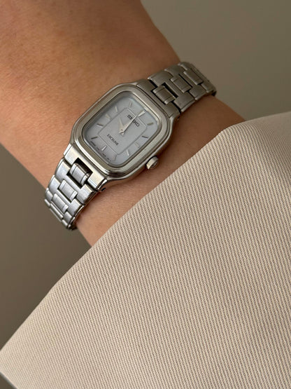 Vintage Silver Watch With Square Face