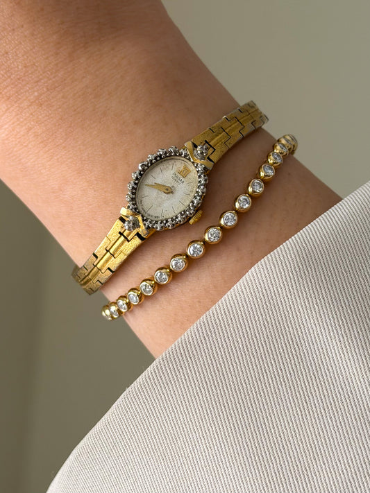 Vintage Pulsar Gold Watch With Diamond Accent