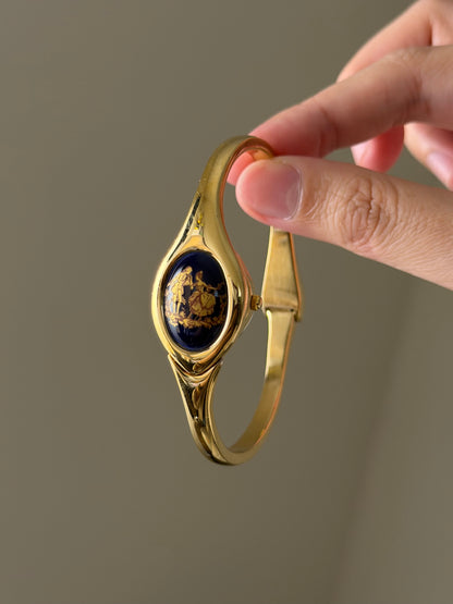 Vintage Limoges Carat 18k Gold Plated Hidden Bangle Watch