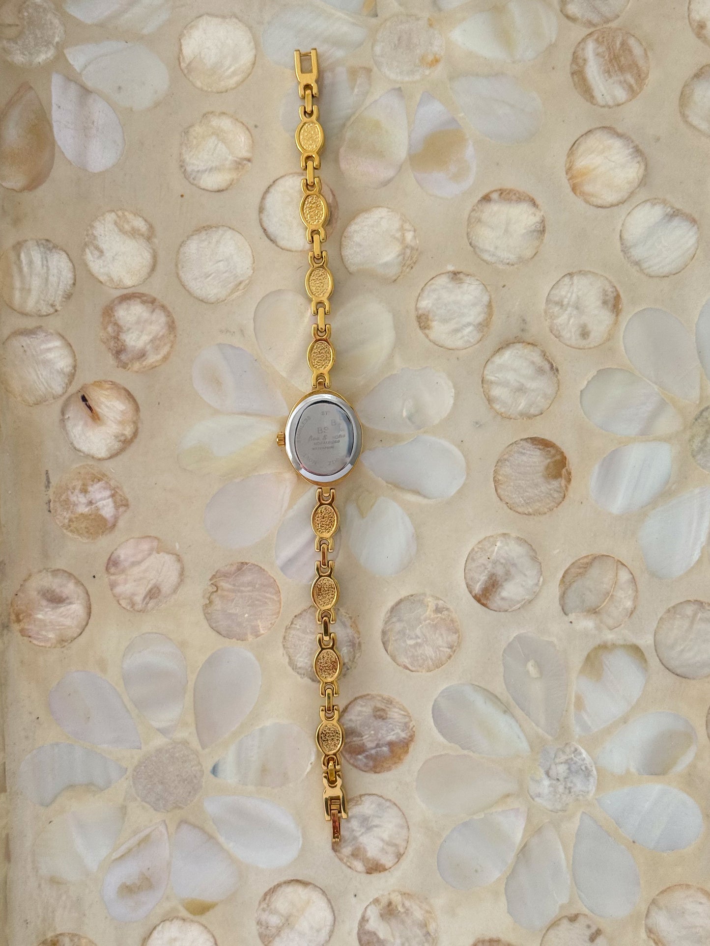 Minimalist Gold Watch With Dainty Green Gemstone Bracelet Band