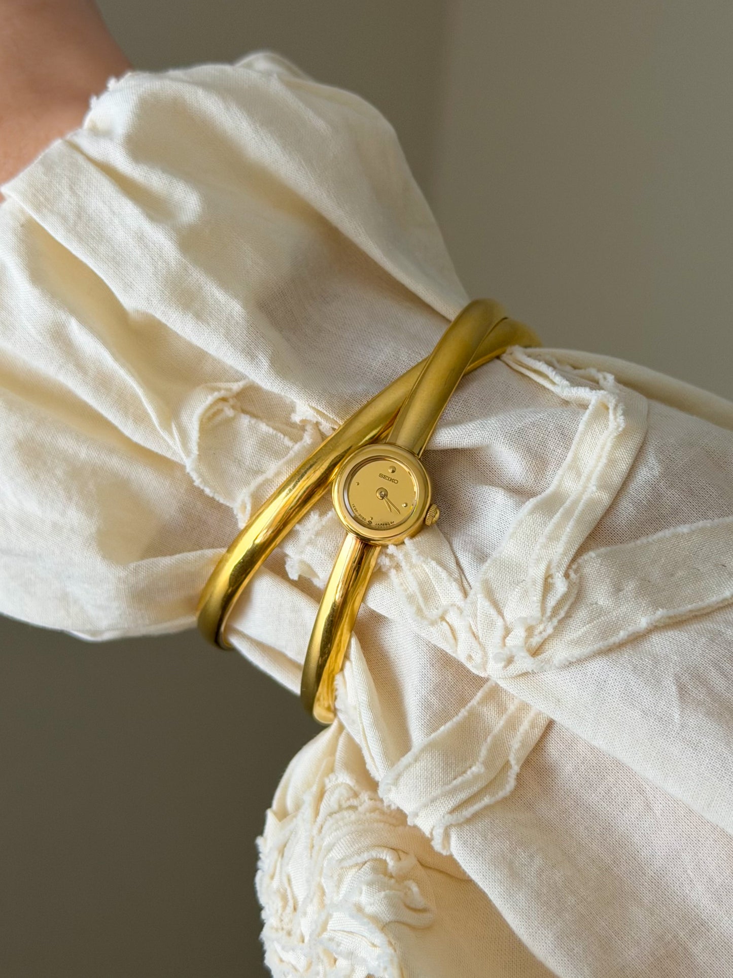 Extremely Rare Vintage Gold Seiko Double Bangle Watch