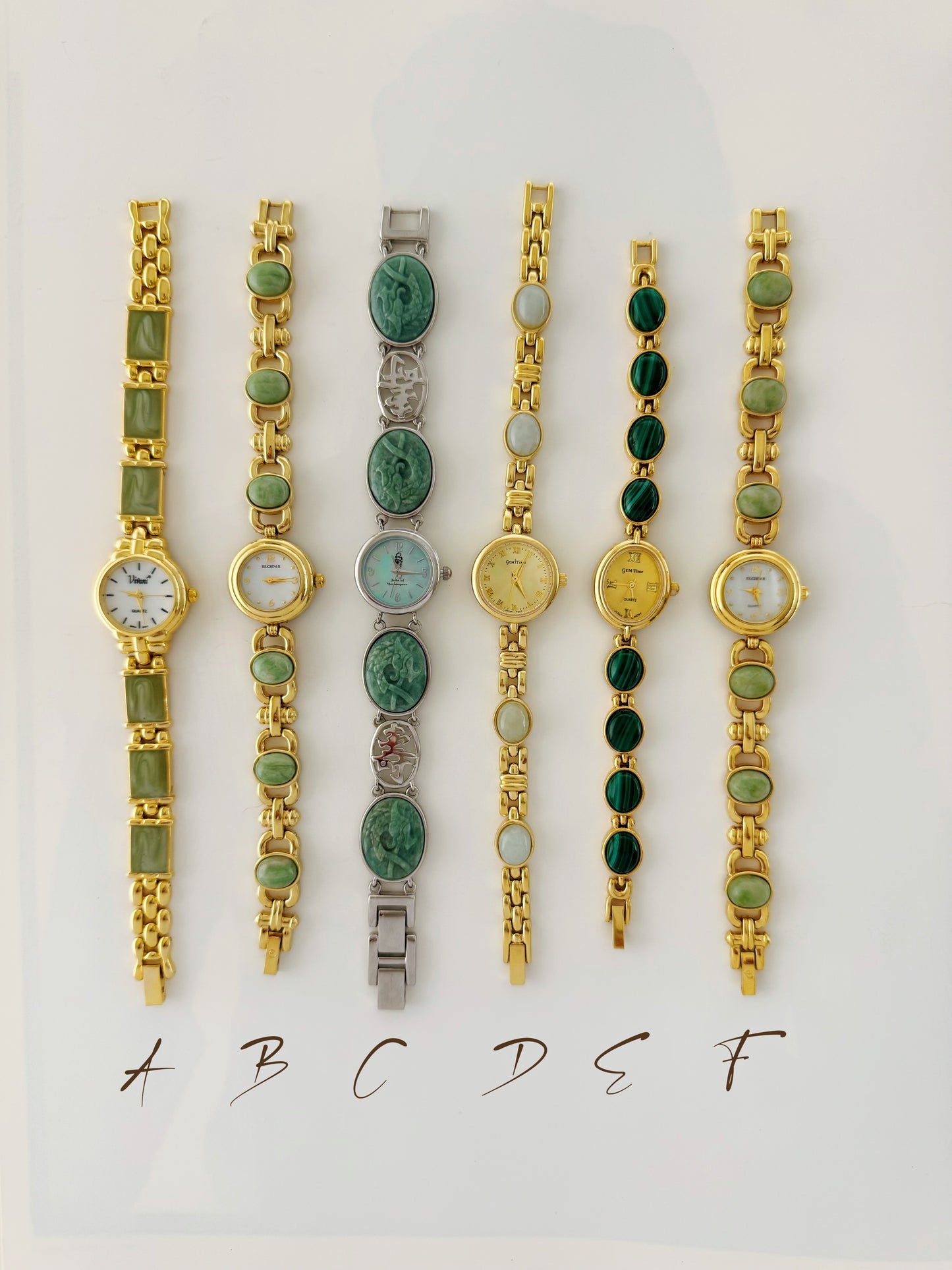 Vintage Green Gemstone Watches - choose your option