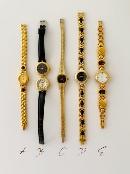 Vintage Black/Gold Watches - choose your option