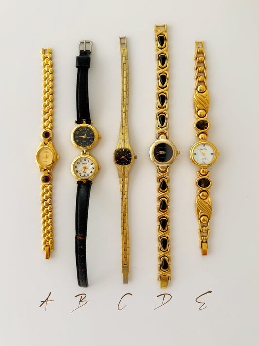 Vintage Black/Gold Watches - choose your option
