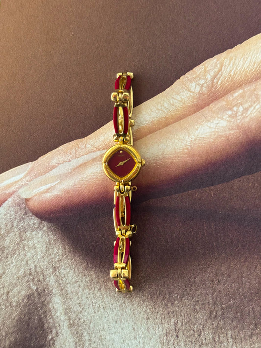 Extremely Rare and Petite 1990s Red Seiko Watch With Dainty Band