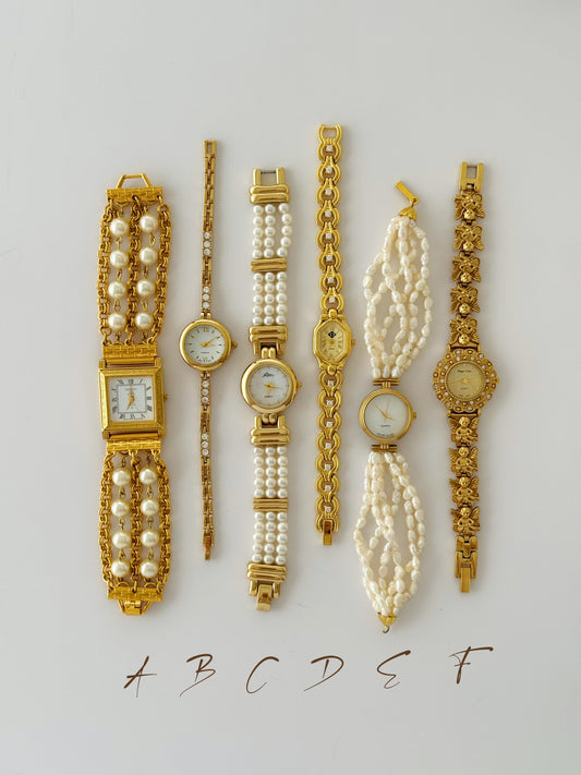Vintage Pearl and Gold Watches - choose your option